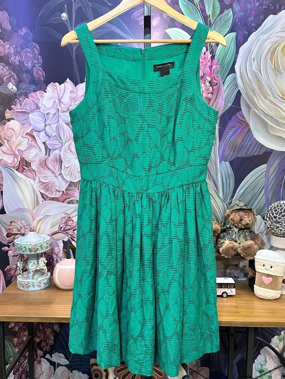 Duro Olowu JCP 10 Floral Mesh Fit & Flare Dress Romantic Cocktail Feminine Party